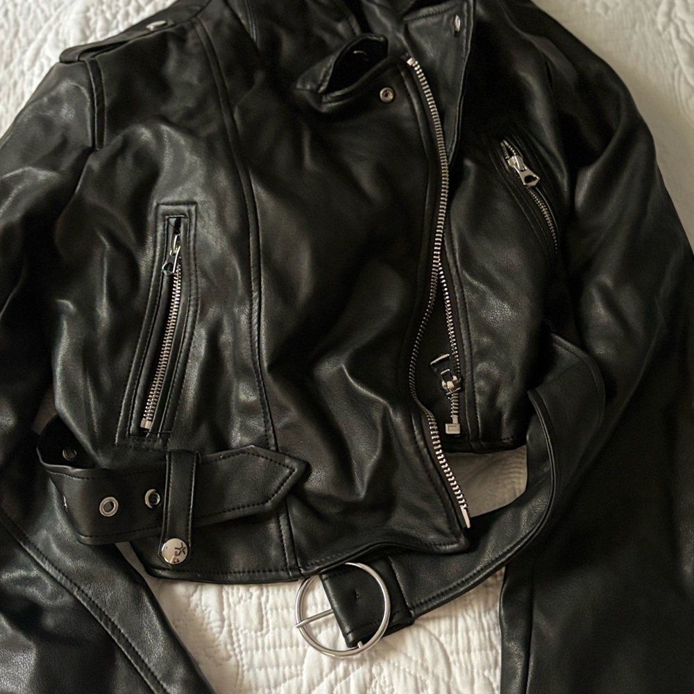 Bershka Black Leather Jacket never worn